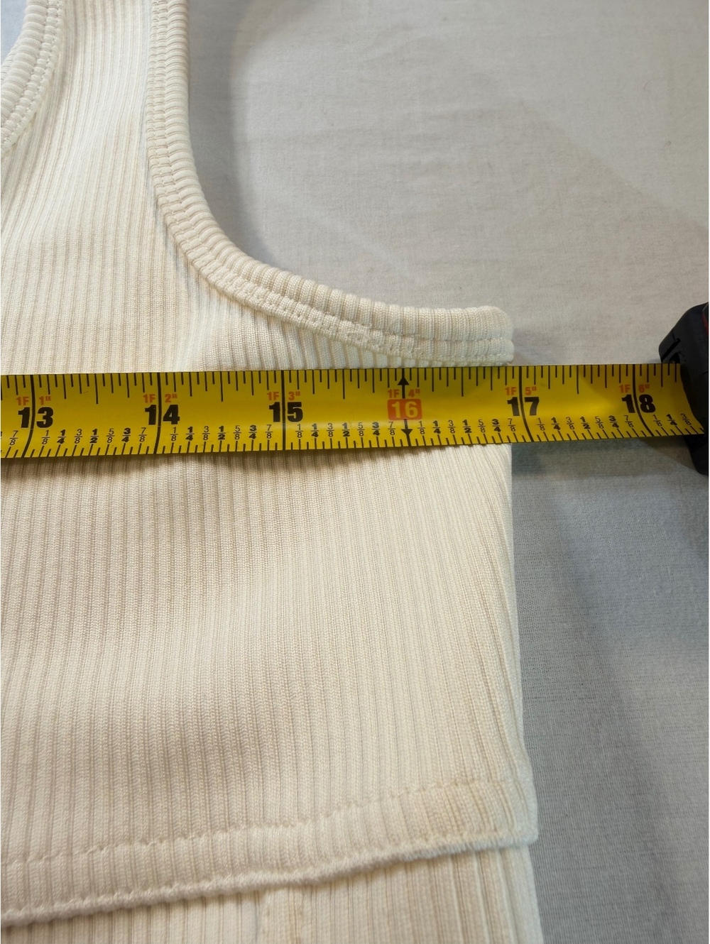 Jordan Cream Ribbed Crop Tank Top - Picture 4 of 7